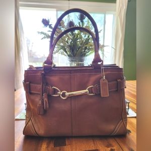 Coach satchel medium brown leather